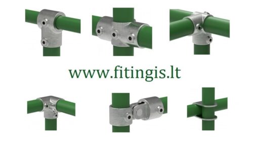 Užveržiami cinkuoti fitingiai vamzdžių konstrukcijoms