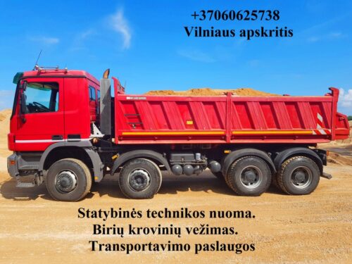 EKSKAVATORIAUS ir SAVIVARCIU nuoma. Vezame juodzemi, virsutini sluoksni, zvyra, smeli