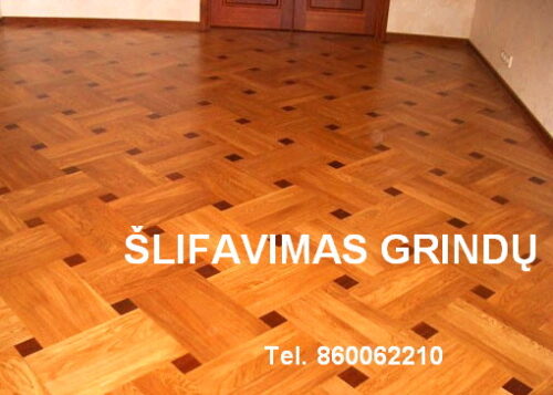 Slifavimas mediniu grindu, parketo, atnaujinimas ir lakavimas