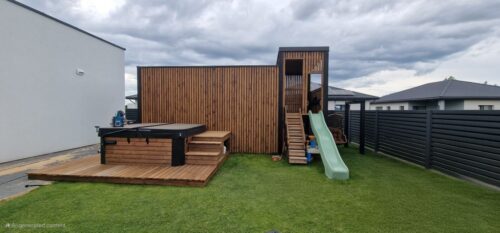 Karkasiniai namai, Lauko sandėliukai, terasos, stogų dengimas