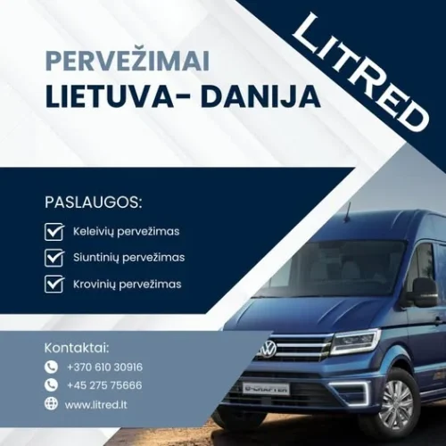 Pervezimai i Danija – kroviniai, baldai ir kita