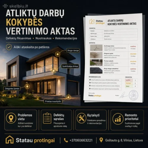ATLIKTŲ DARBŲ KOKYBĖS VERTINIMO AKTAS
